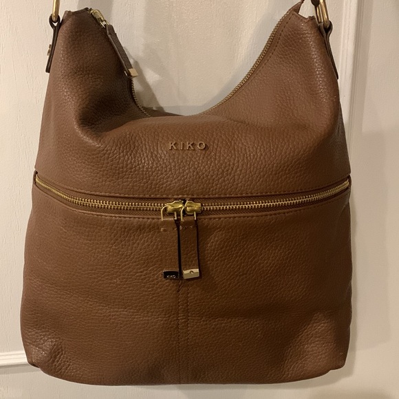 KIKO genuine Pebble brown Leather shoulder crossbody bag adjustable strap - Picture 5 of 16